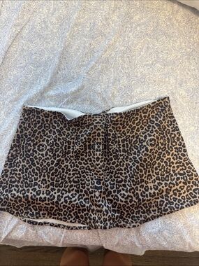 Danielle Guizio Leopard Print Mini Skirt in Brown and Black